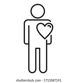 Loving friend icon. Outline loving friend vector icon for web design isolated on white background