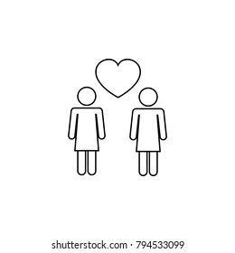 loving girls icon. Love and Valentine's Day element icon. Premium quality graphic design. Signs, outline symbols collection icon for websites, web design, mobile app on white background
