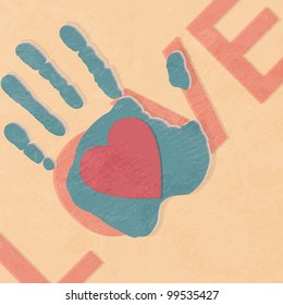 Loving hand. abstract background