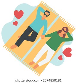 Loving Hand in Hand vector illustration