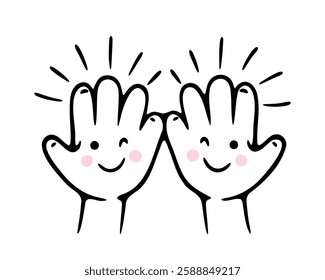 Loving Hands Forming a Heart for a Warm and Romantic Friendship Theme Vector illustration