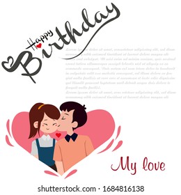 loving happy birthday design vector format