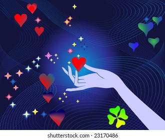loving heart in care hand