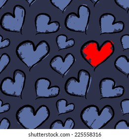 Me encanta el corazón. Patrón vectorial sin problemas. 