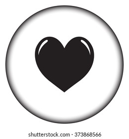 Loving heart simple icon on colorful round background