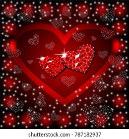 Loving hearts on Valentine's Day