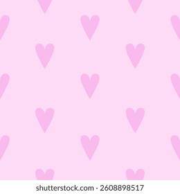 Loving Hearts, Seamless Pattern on Pink Background