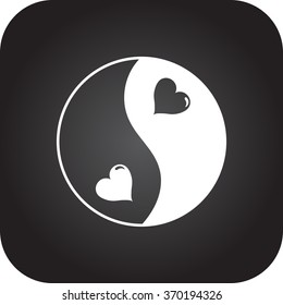 Loving hearts simple icon on  background