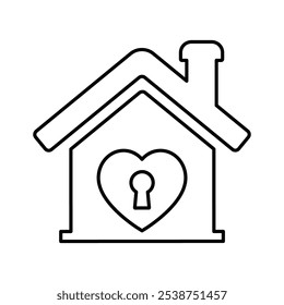 Loving Home Icon Line Vector graphics