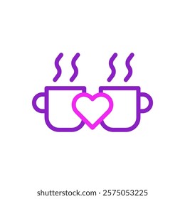 Loving Hot Drinks Pair Vector