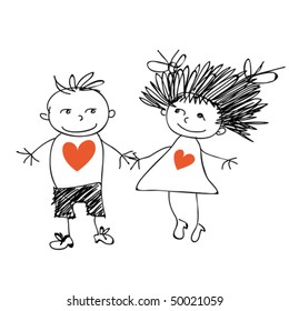 Liebende Kindergärtner doodle.
