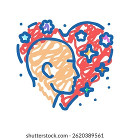 loving kindness meditation yoga doodle icon sketch vector. loving kindness meditation yoga sign. isolated symbol illustration