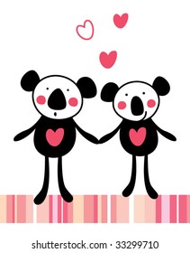 loving koala bear couple