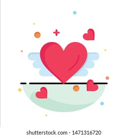 Loving, Love, Heart, Wedding Abstract Flat Color Icon Template. Vector Icon Template background