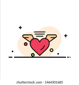 Loving, Love, Heart, Wedding Business Logo Template. Flat Color. Vector Icon Template background