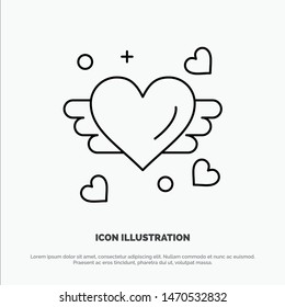 Loving, Love, Heart, Wedding Line Icon Vector. Vector Icon Template background