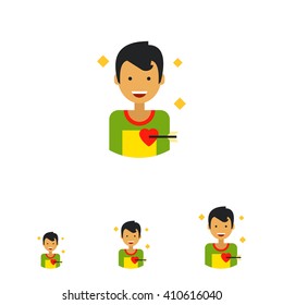 Loving Male Character Portrait Icon