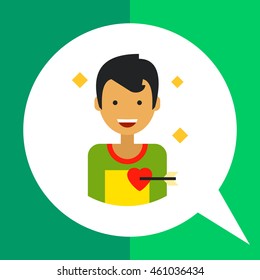 Loving Male Character Portrait Icon
