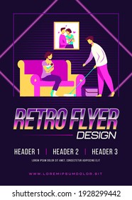 Loving man helping with house routine when woman feeding baby. Breast, family, newborn flat vector illustration. Motherhood and lactation concept for banner, website design or landing web page