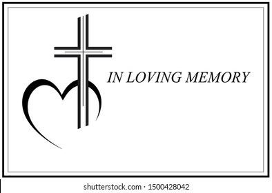 In Loving Memory Card Vector Illustration