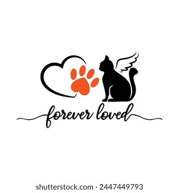 In loving memory of cat, cat memorial  Illustration 