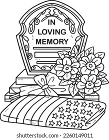  In Loving Memory Isolated Coloring Page for Kids