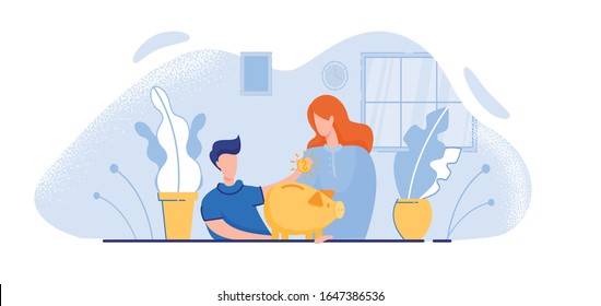 Loving Mom, Trying to Teach Her Son to Save Some Part Income, Sharing Her Own Experience. Planning Future Purchases Right Now. Teenage Boy, Dropping Symbolic Golden Coin in Piggy Bank.