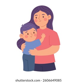 Loving Mother Hugging Her Son
