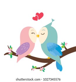 loving owls on the tree