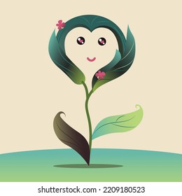 Loving plant curl standing on ground