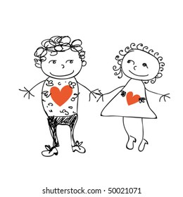 Loving romantics doodle.