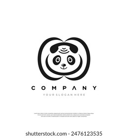 Loving this panda bear logo design template design