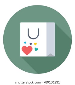 Loving Tote Bag Flat Colored Icon
