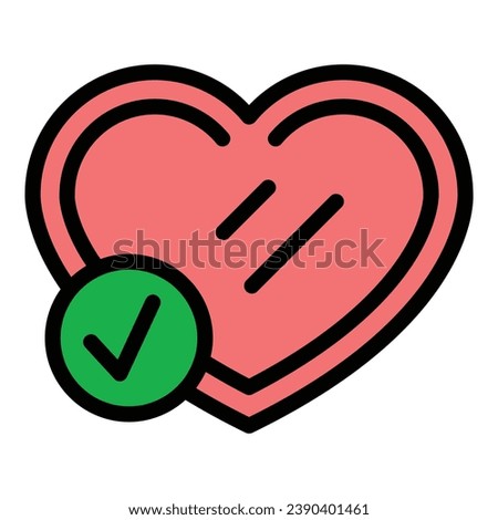 Loving wishlist icon outline vector. Online store. Locator cart color flat