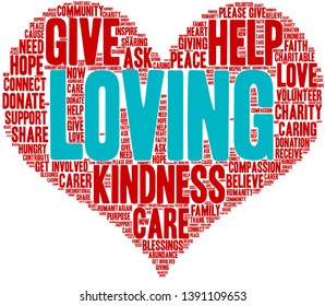 Loving word cloud on a white background. 