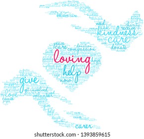 Loving word cloud on a white background. 