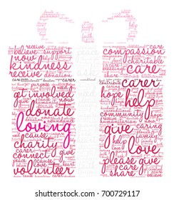 Loving word cloud on a white background. 