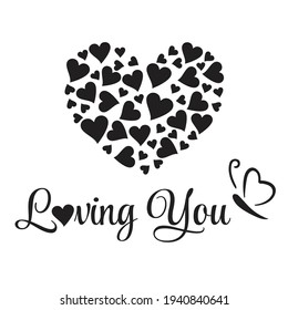 loving your heart line art vector and quote wall sticker wall decal