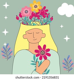 Loving Yourself Self Care Illustration