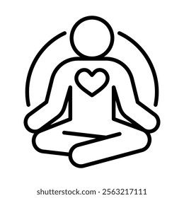 Loving-kindness Meditation icon line vector illustration