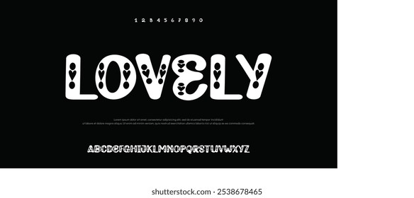 Lovvely Technology typography alphabet fonts with bold style. Vector illustration and tech font. Abstract minimal modern sport, simple, fashion, digital, future creative