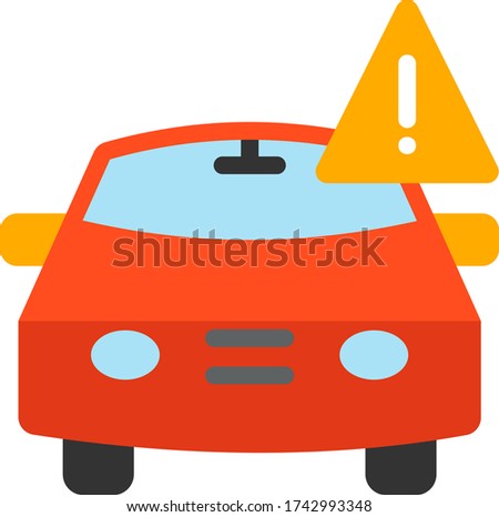 Low Air Pressure Vehicle Warning Sign vector Design Color Icon, Tire Shop and Auto Service Center Symbol on white background, Car and exclamation mark Concept,  
