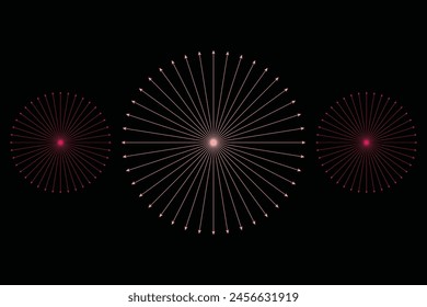 Low angle view of firework display at night | Abstract colorful fire work from Diwali, Firework and christmas themed celebration, 3D picture art and design Conceptualization, Firework explosions backg