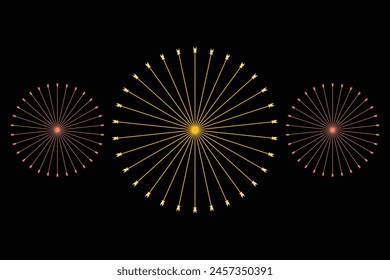 Low angle view of firework display at night | Abstract colorful fire work from Diwali, Firework and christmas themed celebration, 3D picture art and design Conceptualization, Firework explosions backg