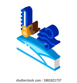 arktische Temperatursymbol, Vektorgrafik. isometrisches Zeichen für niedrige arktische Temperatur. farbige einzelne Symbolillustration