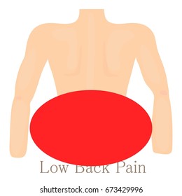 Low Back Pain Icon. Cartoon Illustration Of Low Back Pain Vector Icon For Web Isolated On White Background