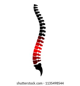 Low Back Pain Vector Illustration Isolated On White Background