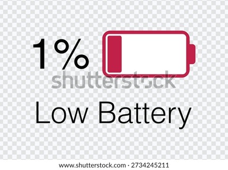 Low Battery 1% Warning Icon