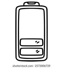 low battery capacity hand drawn outline illustration