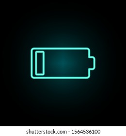 Low battery charge neon icon. Simple thin line, outline vector of web icons for ui and ux, website or mobile application